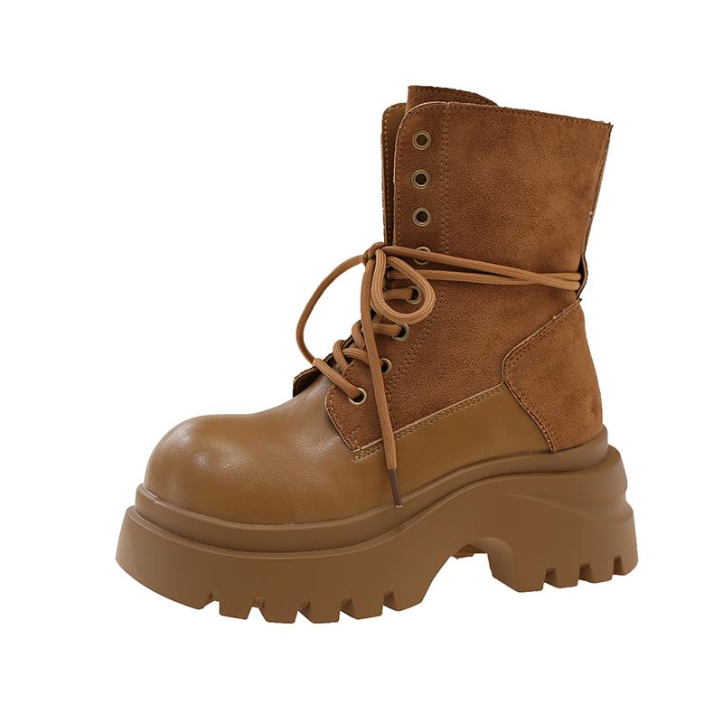 Suede Round Toe Deep Mouth Front Lace-Up Platform Anti-Slip Wear-Resistant Short Shoe 35
Suede Round Toe Deep Mouth Front Lace-Up Platform Anti-Slip Wear-Resistant Short Shoe 35