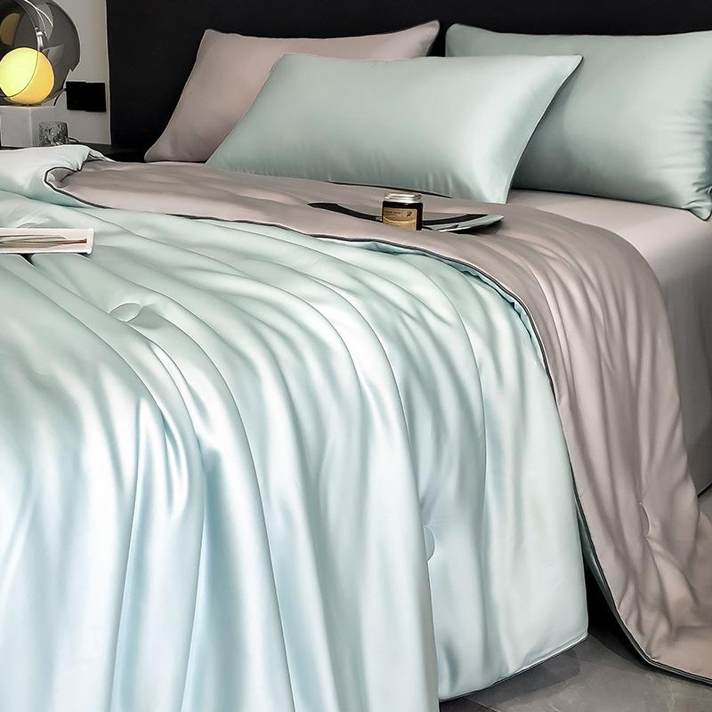 Tencel Summer Cooling Quilt 4-Piece Set Ice Silk Air Conditioner Blanket Washable Thin Bedding for Bedroom Single Quilt 150x200cm
Tencel Summer Cooling Quilt 4-Piece Set Ice Silk Air Conditioner Blanket Washable Thin Bedding for Bedroom Single Quilt 150x200cm