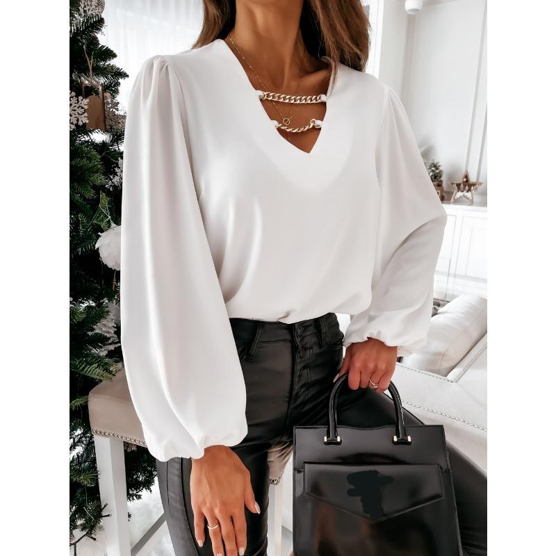 Элегантная Модная Свободная Цепочка Женская Блузка Осень Длинный Рукав V-образный вырез Белые Топы Весна Офисная Леди Рубашка Однотонная Простая Одежда 2XL белый
Элегантная Модная Свободная Цепочка Женская Блузка Осень Длинный Рукав V-образный вырез Белые Топы Весна Офисная Леди Рубашка Однотонная Простая Одежда 2XL белый