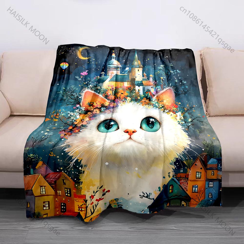 1PC Dreamy white cat flower crown castle night sky Print Blanket Flannel Material Soft Warm for All Seasons Home Camping Picnics 75x90cm
1PC Dreamy white cat flower crown castle night sky Print Blanket Flannel Material Soft Warm for All Seasons Home Camping Picnics 75x90cm