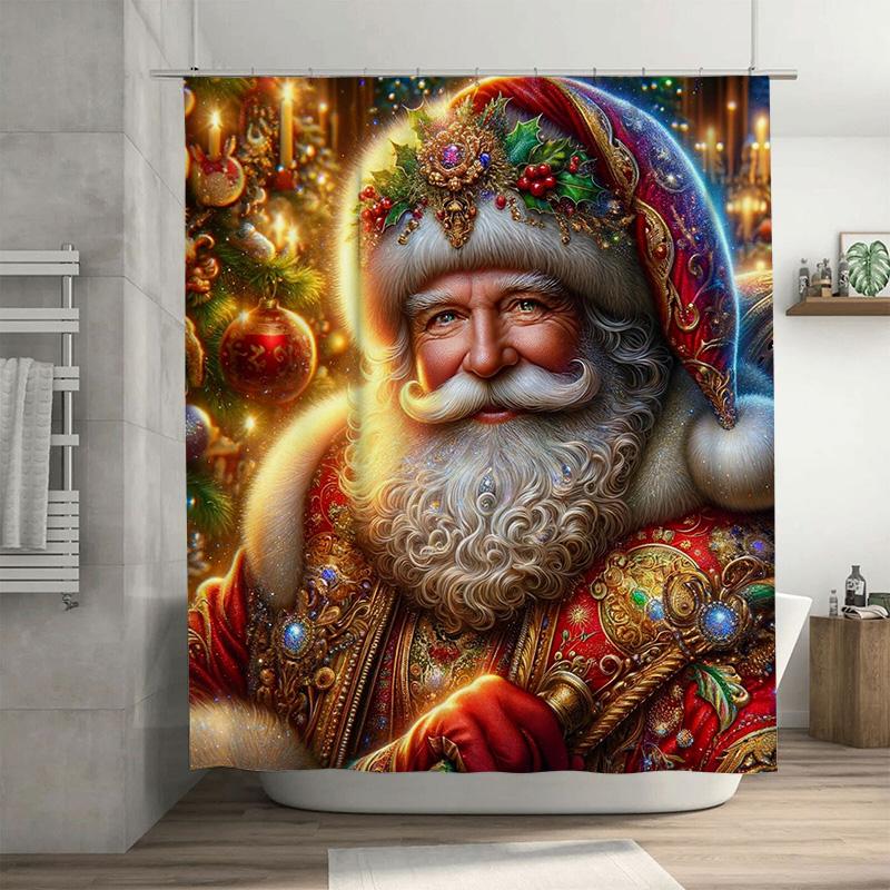 Royal Santa Claus Shower Curtain With Scepter And Glittering Christmas Tree, Luxurious Red And Gold Festive Bathroom Decor W60H190(CM)-1 Pcs
Royal Santa Claus Shower Curtain With Scepter And Glittering Christmas Tree, Luxurious Red And Gold Festive Bathroom Decor W60H190(CM)-1 Pcs