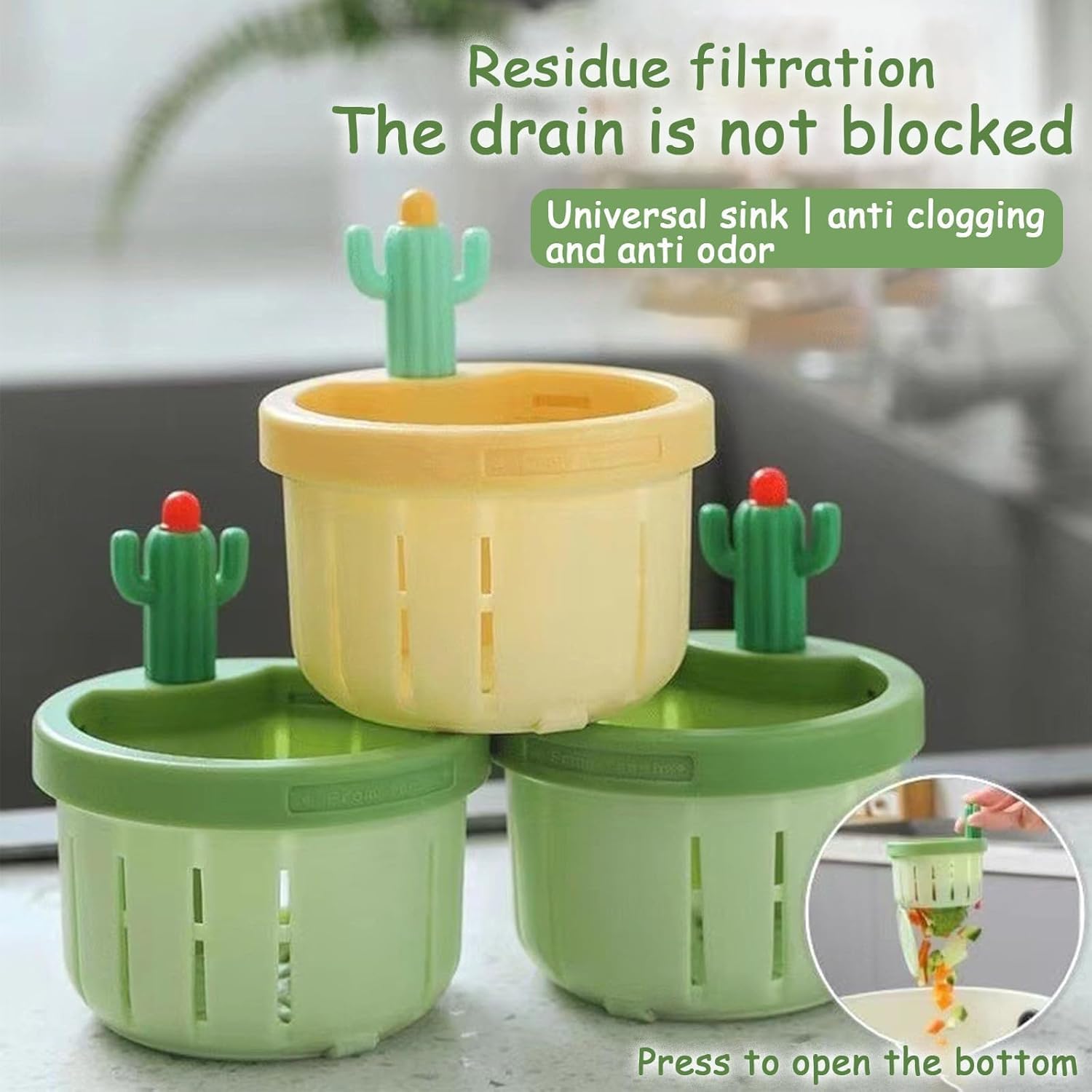 Push Button Sink Drain Strainer, Cactus Kitchen Sink Drain Strainer, Sink Drain Filter, Press Automatic Dumping Basket, Kitchen Sink Drain Stopper Green*1
Push Button Sink Drain Strainer, Cactus Kitchen Sink Drain Strainer, Sink Drain Filter, Press Automatic Dumping Basket, Kitchen Sink Drain Stopper Green*1
