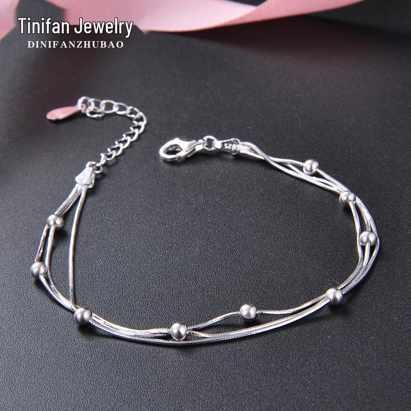 Women s 925 Sterling Silver Three-Layer Beaded Snake Bone Bracelet - Elegant, Stackable, Niche Design 925 Sterling Silver
Women s 925 Sterling Silver Three-Layer Beaded Snake Bone Bracelet - Elegant, Stackable, Niche Design 925 Sterling Silver