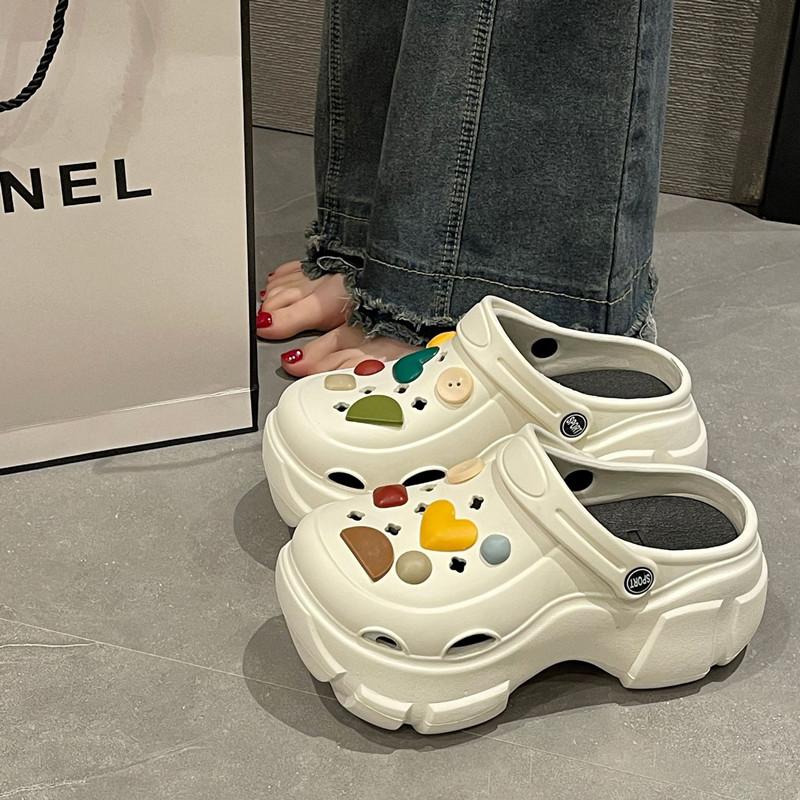 Женские туфли EVA Hole Shoes с мультяшными аксессуарами Hole Slippers Летние туфли на высоком каблуке с толстой подошвой Нескользящие сандалии Летние тапочки
Женские туфли EVA Hole Shoes с мультяшными аксессуарами Hole Slippers Летние туфли на высоком каблуке с толстой подошвой Нескользящие сандалии Летние тапочки