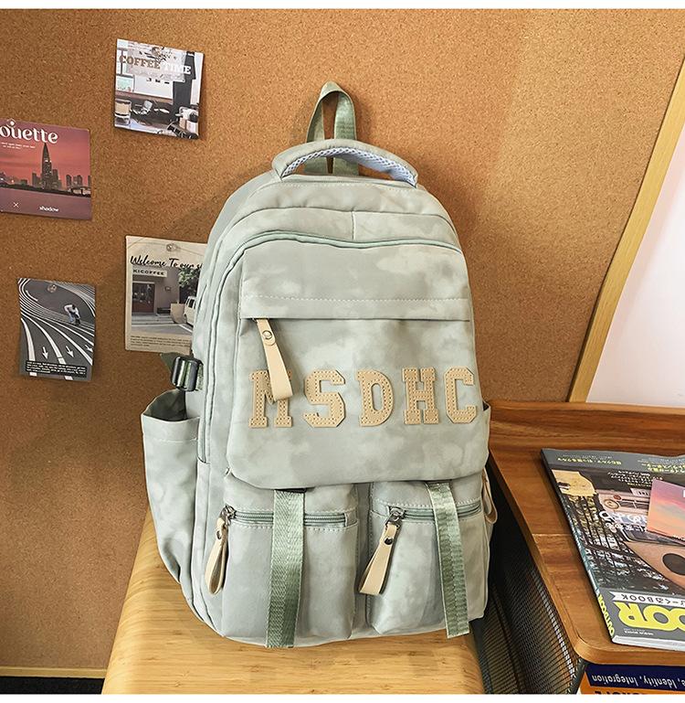 Простой рюкзак, большая вместимость, школьный рюкзак для учеников средней и старшей школы, универсальный для отдыха и путешествий, рюкзак для компьютера зелёный