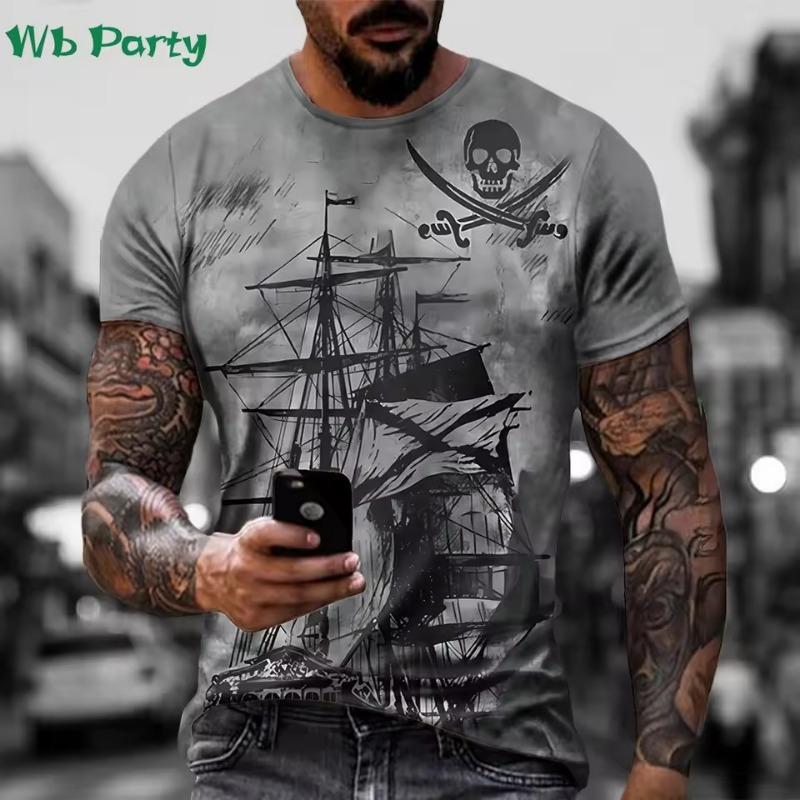 Pirate Ship Pattern Print Mens Clothing T Shirt for Men Short Sleeve Tee Gym Clothing Men Male T-shirt Pirate Ship Print Clothes S
Pirate Ship Pattern Print Mens Clothing T Shirt for Men Short Sleeve Tee Gym Clothing Men Male T-shirt Pirate Ship Print Clothes S