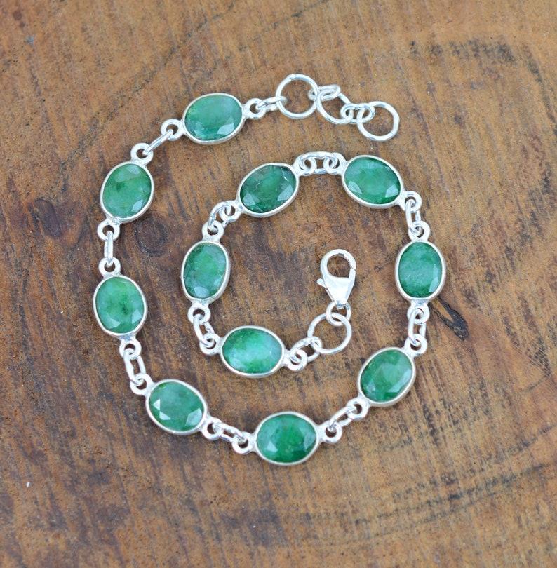 Solid 925 Sterling Silver Dyed Emerald gemstone Women Link Chain Bracelet Handmade Jewelry 7 inch
Solid 925 Sterling Silver Dyed Emerald gemstone Women Link Chain Bracelet Handmade Jewelry 7 inch