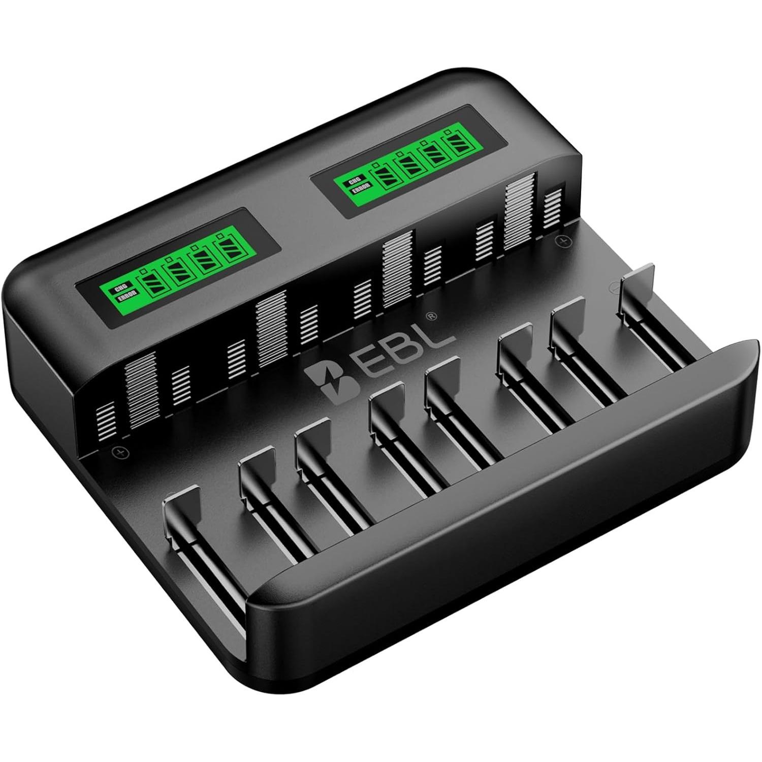 Universal Battery Charger - 8 Bay AA AAA C D Battery Charger for Rechargeable Batteries Ni-MH AA AAA C D Batteries with 2A USB Port, Type C Input чорний
Universal Battery Charger - 8 Bay AA AAA C D Battery Charger for Rechargeable Batteries Ni-MH AA AAA C D Batteries with 2A USB Port, Type C Input чорний
