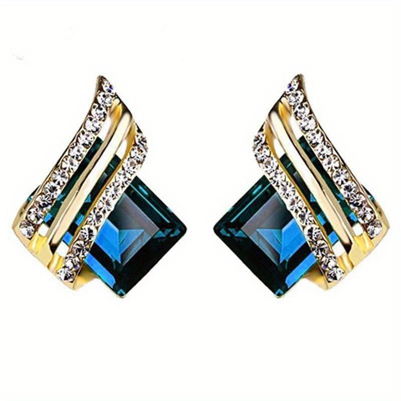 1 Pair Elegant Boho Chic Copper Drop Earrings with Sparkling Rhinestones, Green & Clear Gemstones - Versatile Daily Wear or Gift-Ready Jewelry for Wom синий
1 Pair Elegant Boho Chic Copper Drop Earrings with Sparkling Rhinestones, Green & Clear Gemstones - Versatile Daily Wear or Gift-Ready Jewelry for Wom синий