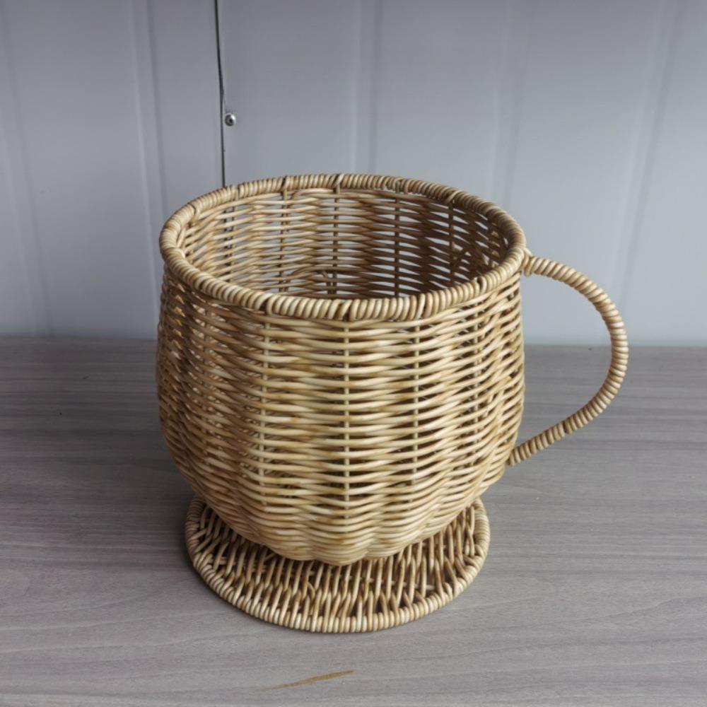 New Imitation Rattan Woven Basket Handmade Decorative Coffee Storage Cup Desk Organizer Milk Tea Storage Cup Kitchen
New Imitation Rattan Woven Basket Handmade Decorative Coffee Storage Cup Desk Organizer Milk Tea Storage Cup Kitchen