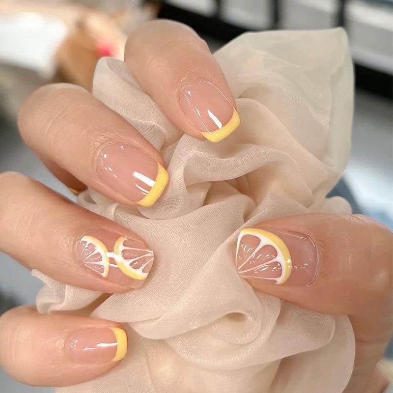 Summer Lemon Press-on Nails - Short Length, Removable, Trendy Celebrity Style Glue Model
Summer Lemon Press-on Nails - Short Length, Removable, Trendy Celebrity Style Glue Model