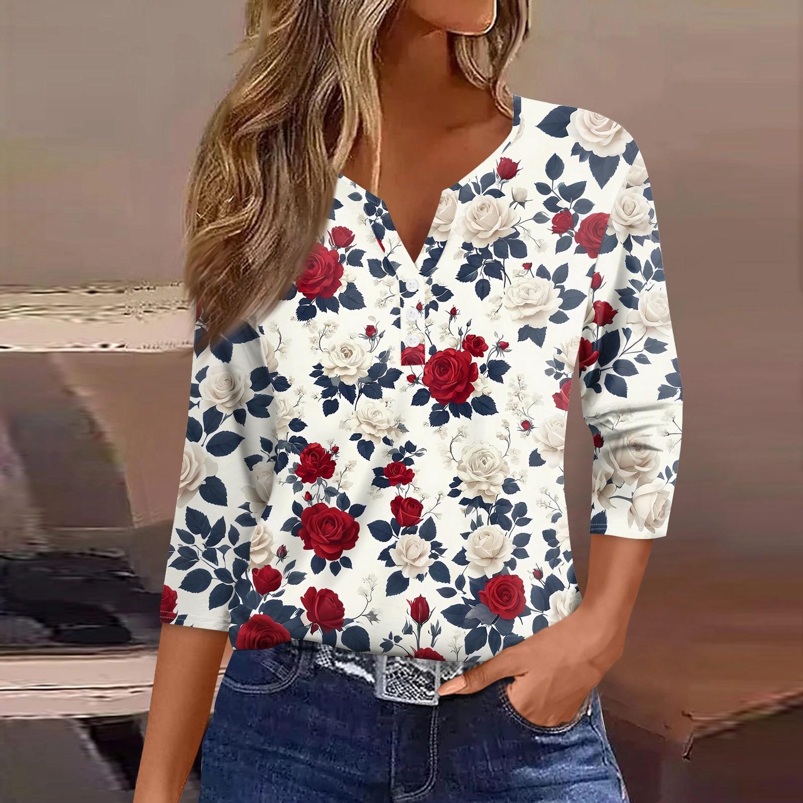 Жен. Футболка С принтом Пуговицы Рукав 3/4 Повседневные Выходные Мода Классический Классический V-образный вырез Обычный Верх S красный
Жен. Футболка С принтом Пуговицы Рукав 3/4 Повседневные Выходные Мода Классический Классический V-образный вырез Обычный Верх S красный