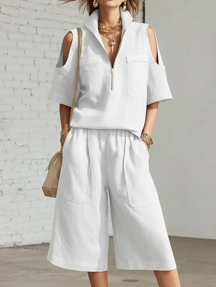 Women s Off-Shoulder Short Sleeve Jumpsuit with Stand Collar and Zip Front in 5 Colors 5XL білий
Women s Off-Shoulder Short Sleeve Jumpsuit with Stand Collar and Zip Front in 5 Colors 5XL білий