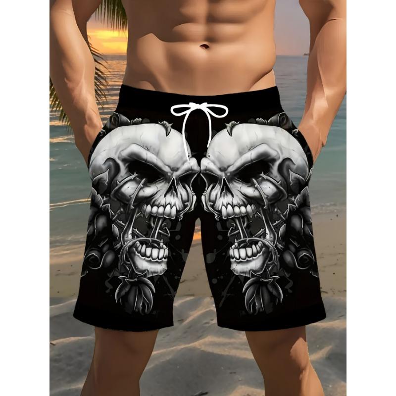 Men s fashionable printed beach shorts, skull dark pattern 3D printing M
Men s fashionable printed beach shorts, skull dark pattern 3D printing M