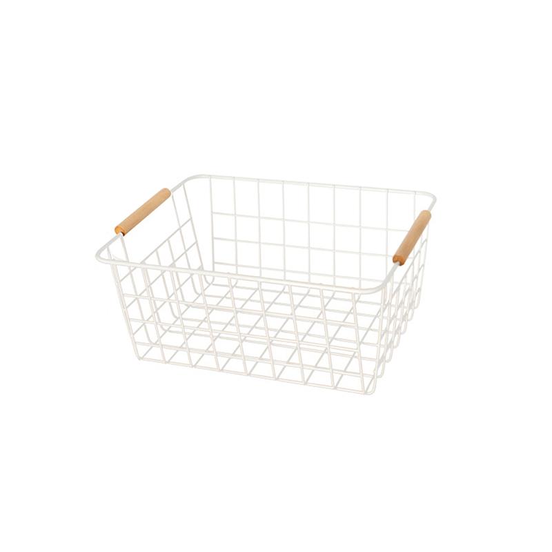 Ins Wind Кованая железная корзина для хранения вещей Японская настольная корзина для хранения вещей Ванная комната Простая корзина для хранения вещей Кухонный ящик для хранения вещей Настольный органайзер