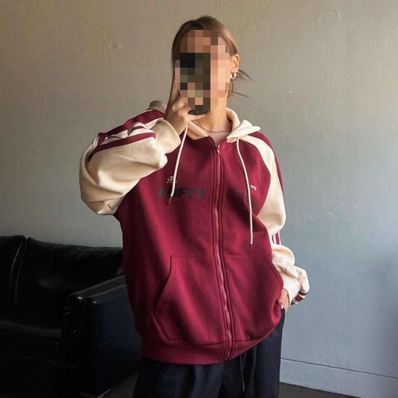 Autumn and winter fashion retro style patchwork contrasting loose hooded sweatshirt S
Autumn and winter fashion retro style patchwork contrasting loose hooded sweatshirt S