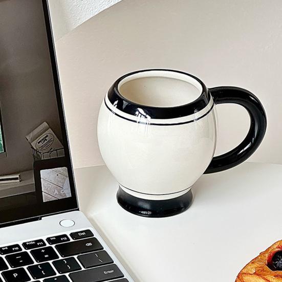 Yousheng Coffee Cup 310ml Minimalist Ceramic Tea Mug Thickened Retro Black & White Coffee Cup with Ergonomic Handle Juice Milk Water Cup for Home
Yousheng Coffee Cup 310ml Minimalist Ceramic Tea Mug Thickened Retro Black & White Coffee Cup with Ergonomic Handle Juice Milk Water Cup for Home