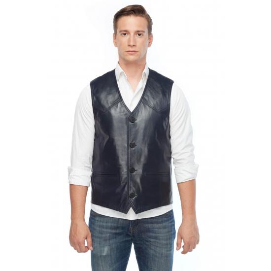 Mans Waists Men Genuine Leather Vest Navy Regular Fit
Mans Waists Men Genuine Leather Vest Navy Regular Fit