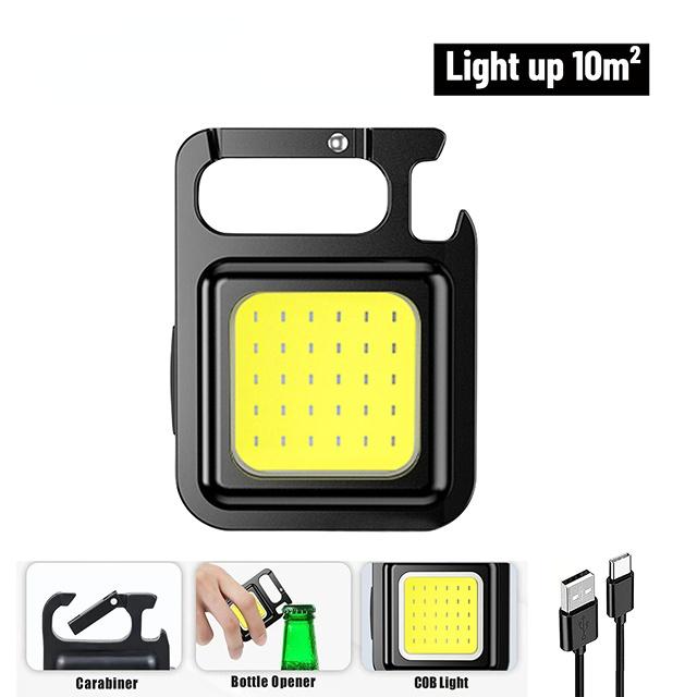 Мини COB LED Фонарик Маленький Фонарик-Брелок Перезаряжаемый 4 Режима Освещения Портативный Карманный Фонарь с Магнитной Основой для Кемпинга на Открытом Воздухе, Рыбалки, Прогулок 1PC