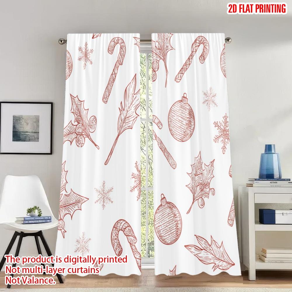 Set Of 2 Flat Printing Christmas Hot Party Curtains Holly Candy Cane Ornament Digital Printed Polyester Drapes Holiday Curtain W100*H70(CM)-Rod Pocket&2PCS
Set Of 2 Flat Printing Christmas Hot Party Curtains Holly Candy Cane Ornament Digital Printed Polyester Drapes Holiday Curtain W100*H70(CM)-Rod Pocket&2PCS