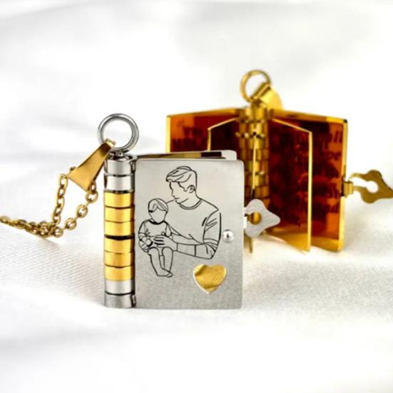 Daughter Book Necklace My Incredible Girl Pendant Stainless Steel Engraved Mini Book Necklace Jewelry Gift D
Daughter Book Necklace My Incredible Girl Pendant Stainless Steel Engraved Mini Book Necklace Jewelry Gift D