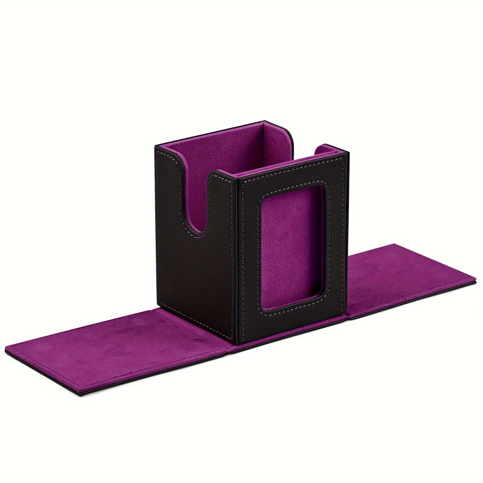 Display Window,Trading Card Storage Case,Holds 120+ Single Sleeved Cards,PU Leather Card Box for TCG Card with Card Deck Box Tool чёрно-фиолетовый
Display Window,Trading Card Storage Case,Holds 120+ Single Sleeved Cards,PU Leather Card Box for TCG Card with Card Deck Box Tool чёрно-фиолетовый