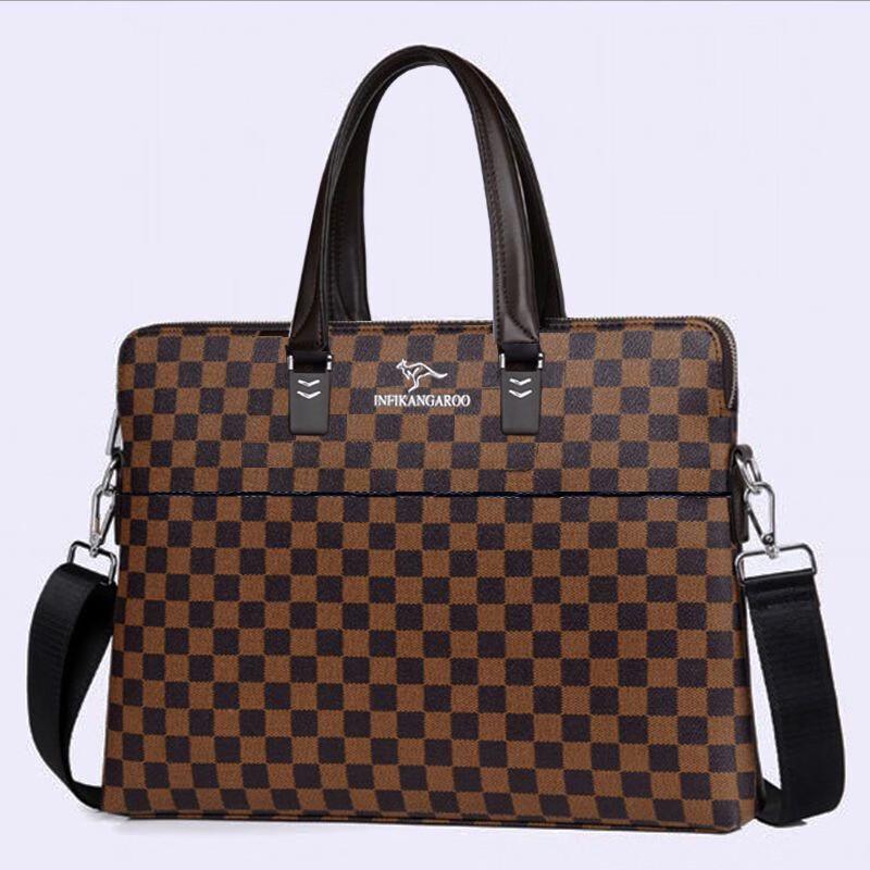 MDNG Men s Plaid PU Leather Business Shoulder Briefcase Size 1
MDNG Men s Plaid PU Leather Business Shoulder Briefcase Size 1