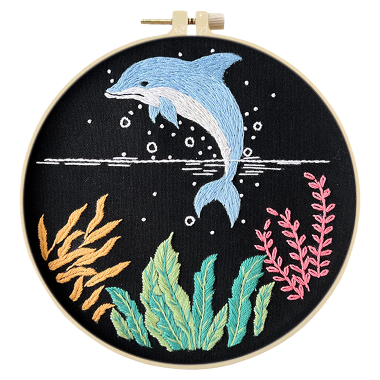 Marine Animal DIY Stamped Embroidery Stitches Practice Kit with Embroidery Hoop Cross Stitch Kit 30x30cm for Beginners Adults
Marine Animal DIY Stamped Embroidery Stitches Practice Kit with Embroidery Hoop Cross Stitch Kit 30x30cm for Beginners Adults