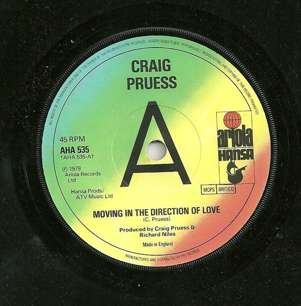 7inch Record CRAIG PRUESS Moving In The Right Direction Of Lo AHA535 Ariola Hansa 1979 UK Dance Electronica Used
7inch Record CRAIG PRUESS Moving In The Right Direction Of Lo AHA535 Ariola Hansa 1979 UK Dance Electronica Used
