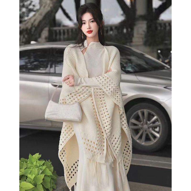 Autumn and Winter Shawl Knitted Woolen Cloak Thick and Long Imitation Leather Jacket Chinese Style One size
Autumn and Winter Shawl Knitted Woolen Cloak Thick and Long Imitation Leather Jacket Chinese Style One size