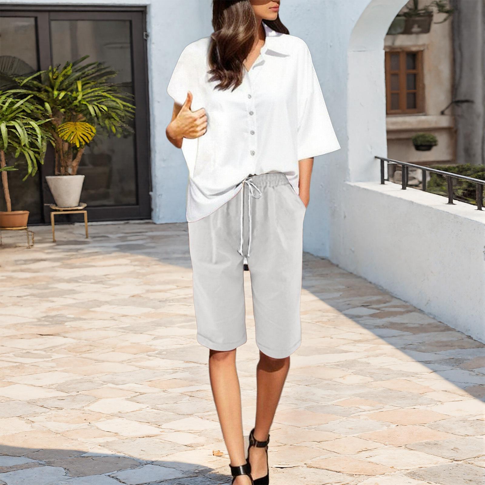 Women s Summer Fashion Color Drawstring Elastic Waist Pocket Cotton And Hemp Shorts XL
Women s Summer Fashion Color Drawstring Elastic Waist Pocket Cotton And Hemp Shorts XL