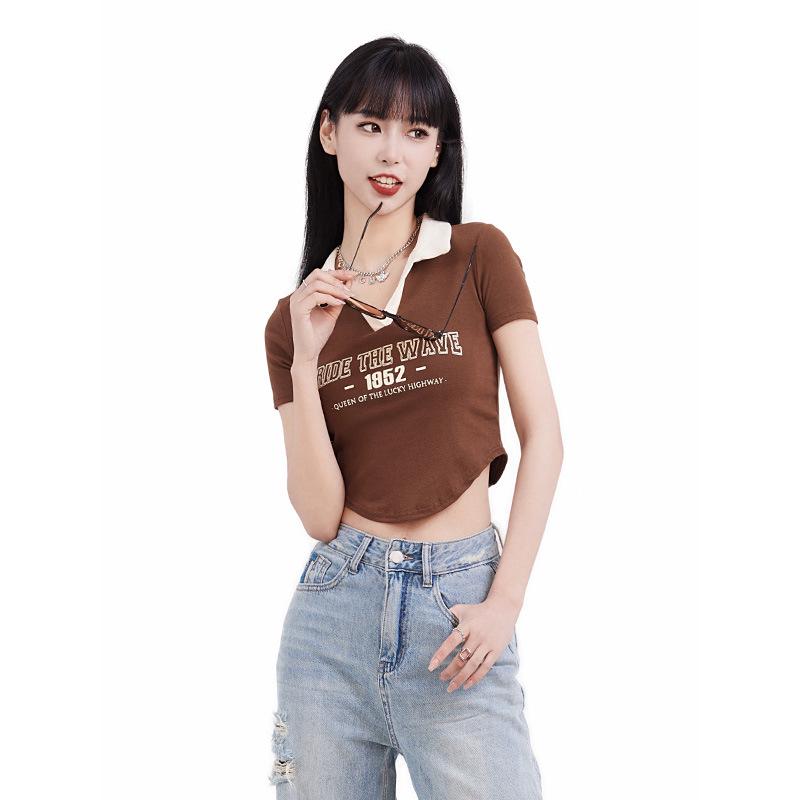 Women s Summer Slim Fit Irregular Block Polo T-Shirt with Spicy American Style 2XL (approx. 120-130 jin)
Women s Summer Slim Fit Irregular Block Polo T-Shirt with Spicy American Style 2XL (approx. 120-130 jin)