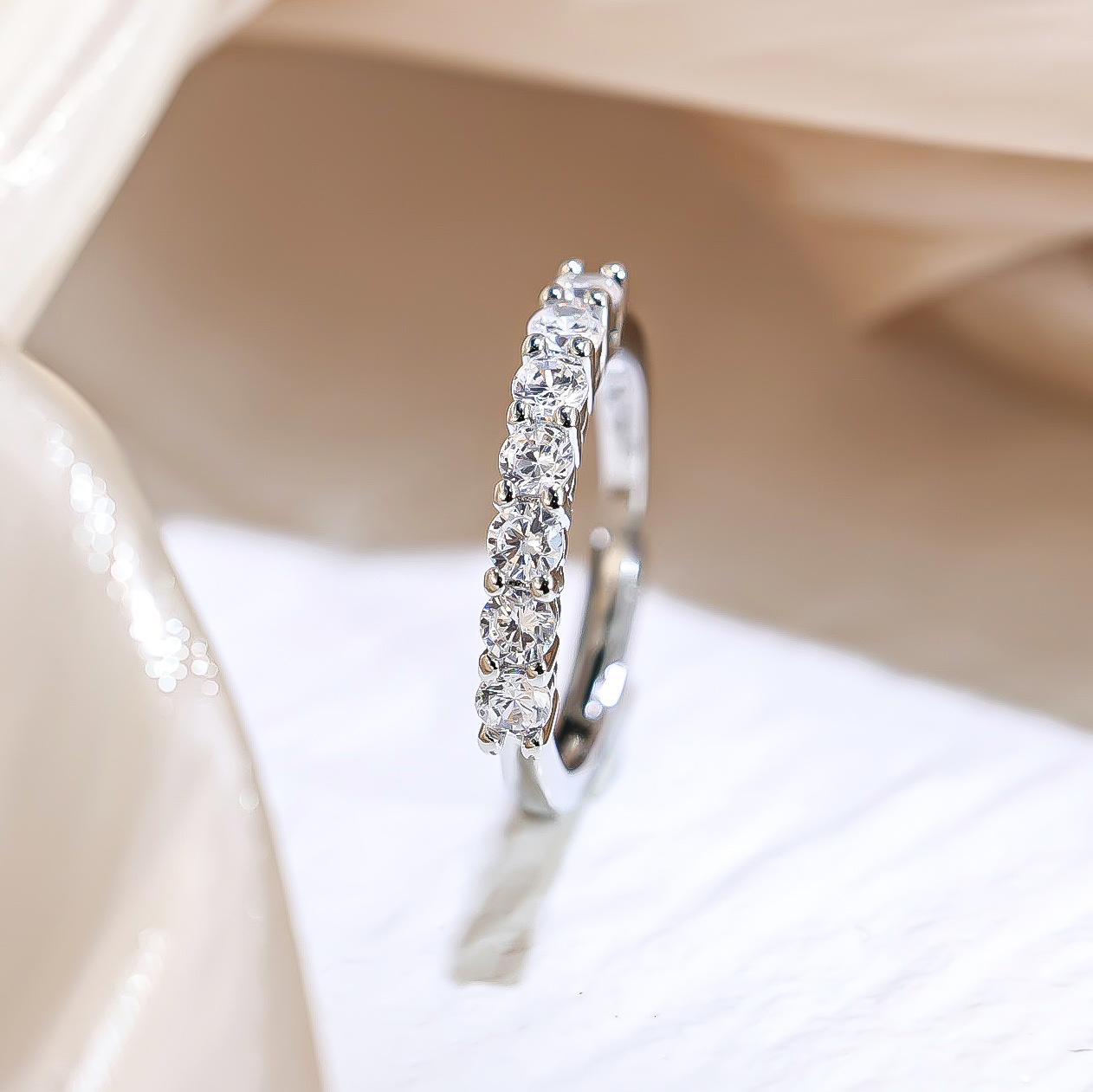 Adjustable Open Eternity Band Ring - Sparkling Cubic Zirconia 925 Silver Stackable Jewelry for Women resizable
Adjustable Open Eternity Band Ring - Sparkling Cubic Zirconia 925 Silver Stackable Jewelry for Women resizable