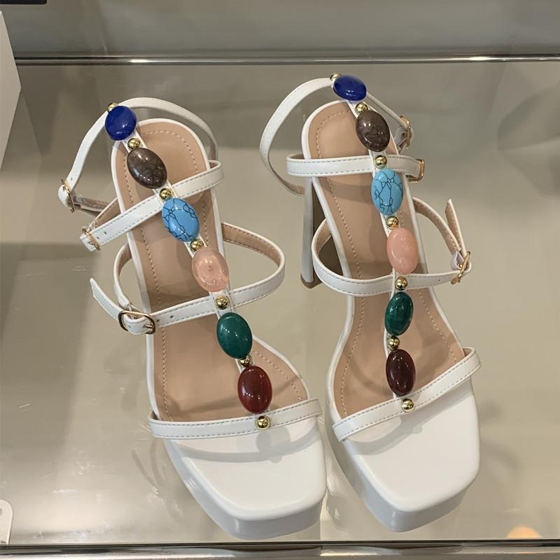 Fashion 2025 Summer Platform Wedges Colorful Gem Women Gladiator Sandals Fashion Narrow band 13CM Ultra High heels Party Prom Lady Shoes 42
Fashion 2025 Summer Platform Wedges Colorful Gem Women Gladiator Sandals Fashion Narrow band 13CM Ultra High heels Party Prom Lady Shoes 42