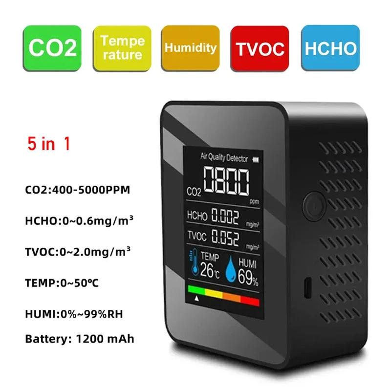 5 в 1 Цифровий монітор якості повітря CO2 HCHO TVOC Монітор вологості та температури CO2 тестер LCD акумуляторний чорний
5 в 1 Цифровий монітор якості повітря CO2 HCHO TVOC Монітор вологості та температури CO2 тестер LCD акумуляторний чорний