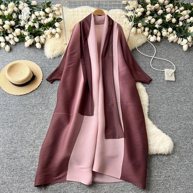 Sanzhai Pleat Plus size Loose Outerwear Women High end Elegant Mid-Length Fashionable Gradient Color Print Pleat Dress Light brown All yards
Sanzhai Pleat Plus size Loose Outerwear Women High end Elegant Mid-Length Fashionable Gradient Color Print Pleat Dress Light brown All yards