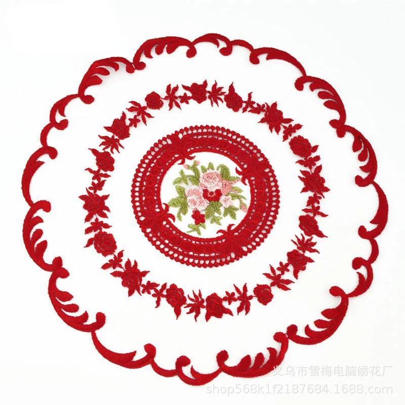 New Embroidered Dinning Table Cover Table Cloth Elegant Round Lace Tablecloth Coffee Coasters Napkin Party Wedding Decoration 31cm винний
New Embroidered Dinning Table Cover Table Cloth Elegant Round Lace Tablecloth Coffee Coasters Napkin Party Wedding Decoration 31cm винний