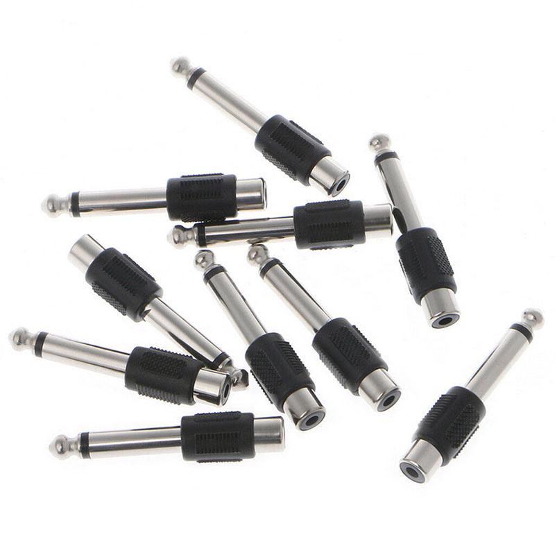 NEW 10 Pcs RCA Female Jack To 6.35mm 1/4 Male Mono Plug Audio Adapter Connector
NEW 10 Pcs RCA Female Jack To 6.35mm 1/4 Male Mono Plug Audio Adapter Connector