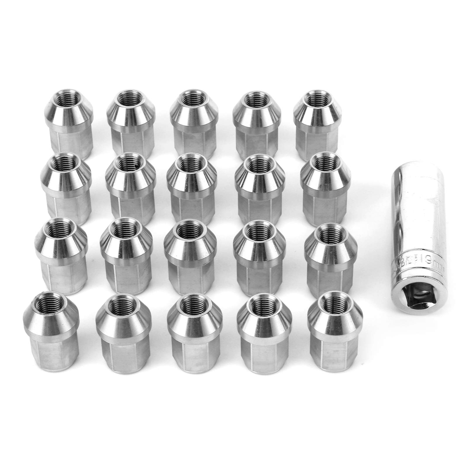20pcs Wheel Lug Nuts M12x1.25 Thread Hub Cap Nuts Lug Nuts Closed End 35mm Long Stainless Steel Short Lug Nuts with Socket
20pcs Wheel Lug Nuts M12x1.25 Thread Hub Cap Nuts Lug Nuts Closed End 35mm Long Stainless Steel Short Lug Nuts with Socket