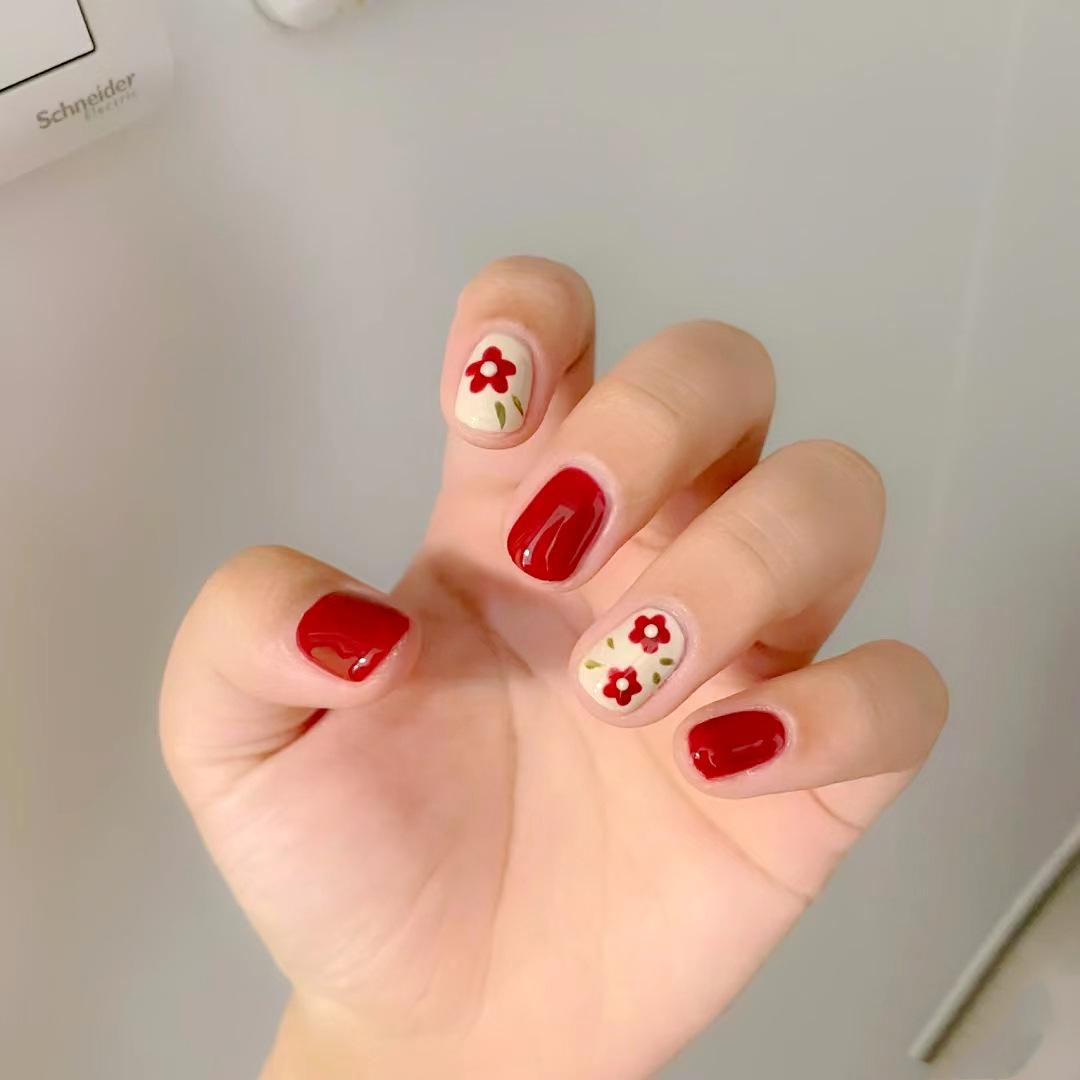 C410-Retro Small Floral Wearable Nail Art – Autumn/Winter Red Short Nails, Trendy Fresh False Nail Set
C410-Retro Small Floral Wearable Nail Art – Autumn/Winter Red Short Nails, Trendy Fresh False Nail Set