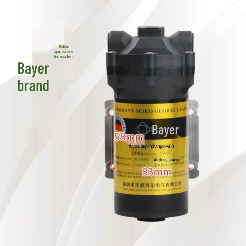 Bayer 24V Self-Priming Diaphragm Booster Pump 75G/100G/400G for Water Purifiers 100G
Bayer 24V Self-Priming Diaphragm Booster Pump 75G/100G/400G for Water Purifiers 100G