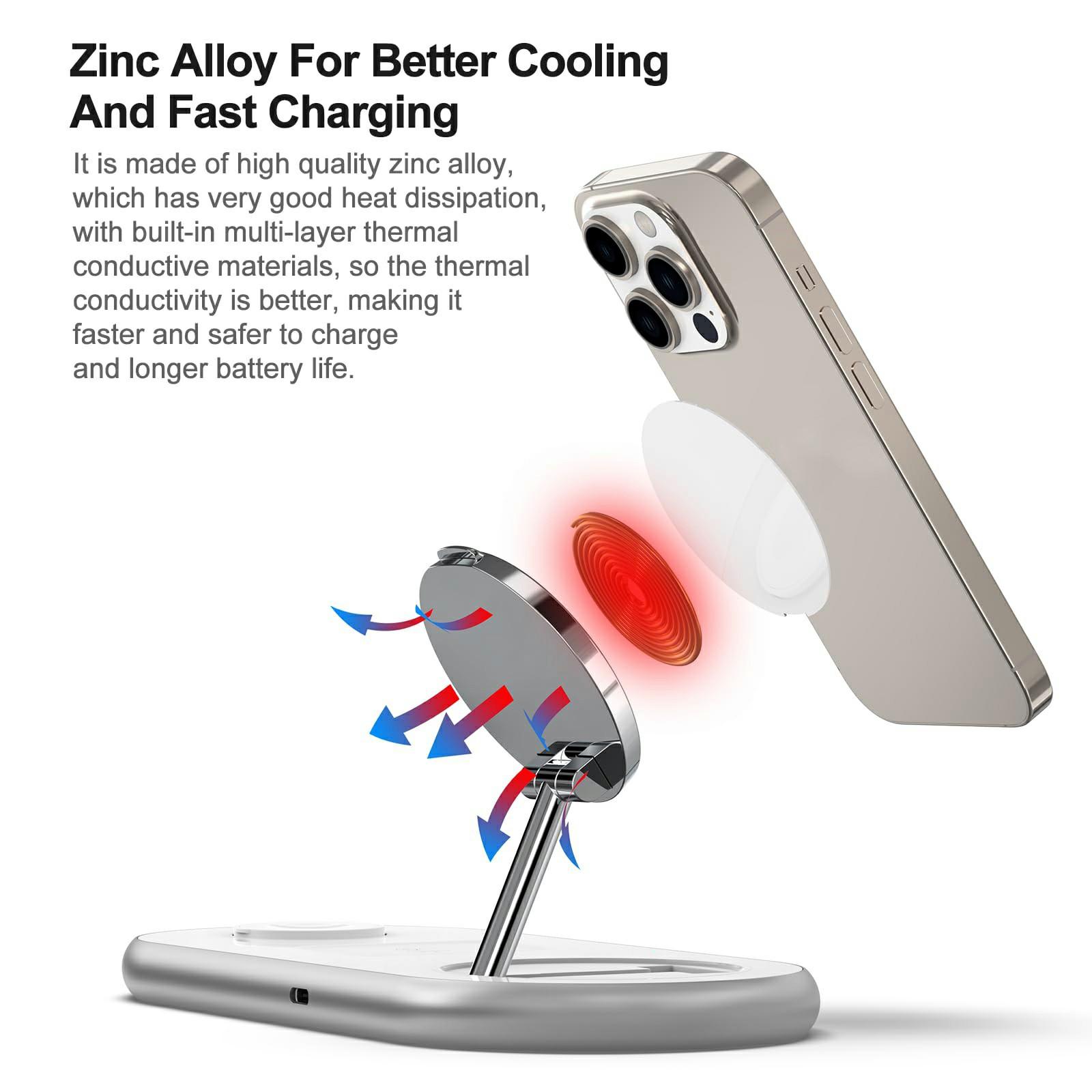 D301 Foldable Magnetic 3 in 1 Wireless Charger Phone Watch Earphone 15W Charging Stand with 18W Charger White/EU Plug
D301 Foldable Magnetic 3 in 1 Wireless Charger Phone Watch Earphone 15W Charging Stand with 18W Charger White/EU Plug