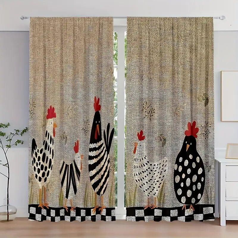 2 pieces - Colorful and cute rooster and hen pattern printed curtains window decorations home decorations room decorations 100*130 Rod Pocket 1pcs
2 pieces - Colorful and cute rooster and hen pattern printed curtains window decorations home decorations room decorations 100*130 Rod Pocket 1pcs