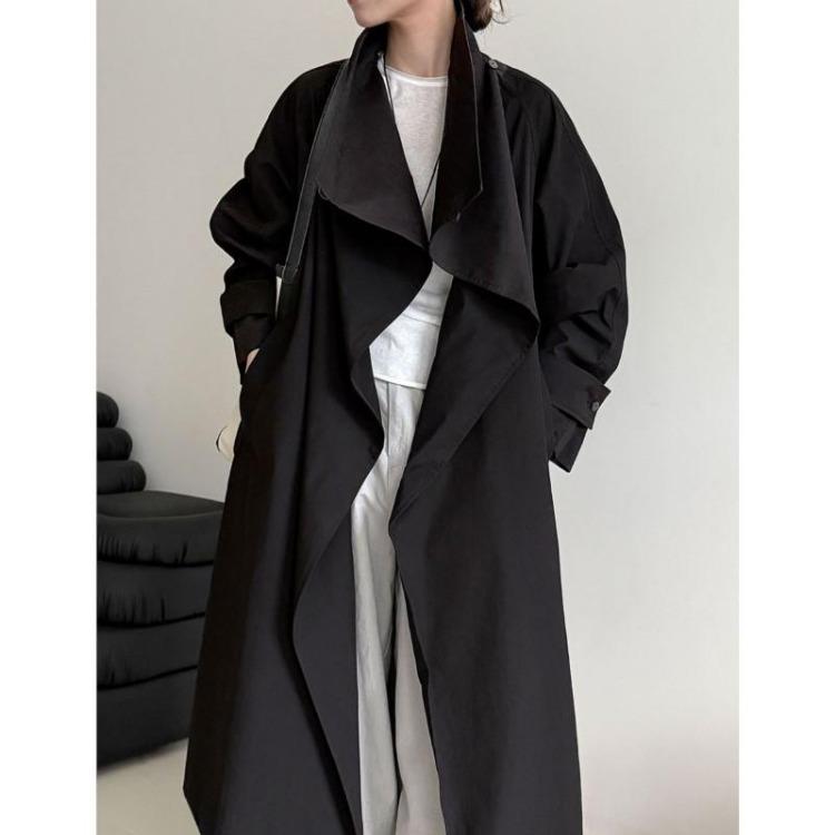 Korean Style Loose Trench Coat Women Autumn Retro British Collar Stand Up Casual Midi Length Lace Up Johnature Coats M чорний
Korean Style Loose Trench Coat Women Autumn Retro British Collar Stand Up Casual Midi Length Lace Up Johnature Coats M чорний