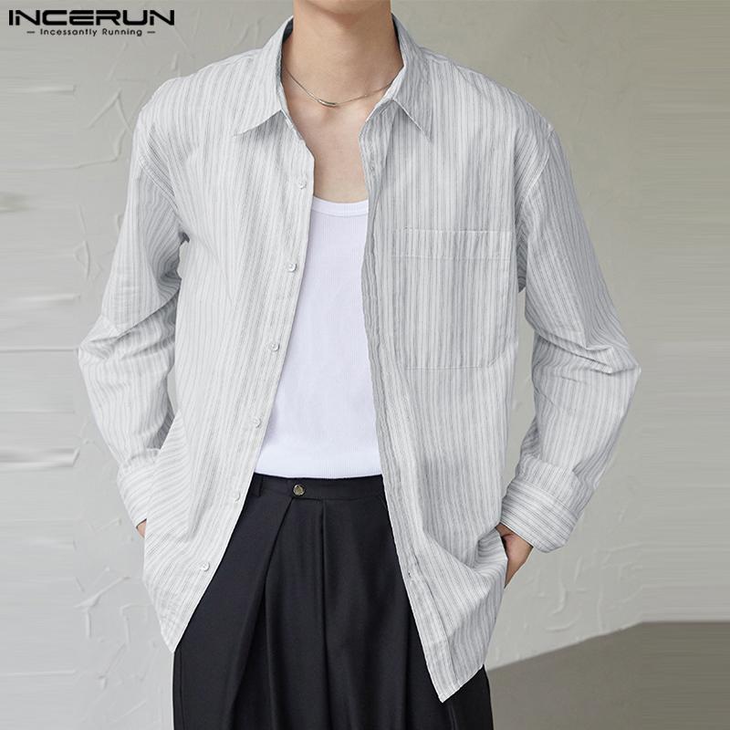INCERUN S-5XL весенние мужские полосатые рубашки с длинным рукавом на пуговицах повседневные вечерние топы с воротником с лацканами блузка размера плюс
INCERUN S-5XL весенние мужские полосатые рубашки с длинным рукавом на пуговицах повседневные вечерние топы с воротником с лацканами блузка размера плюс