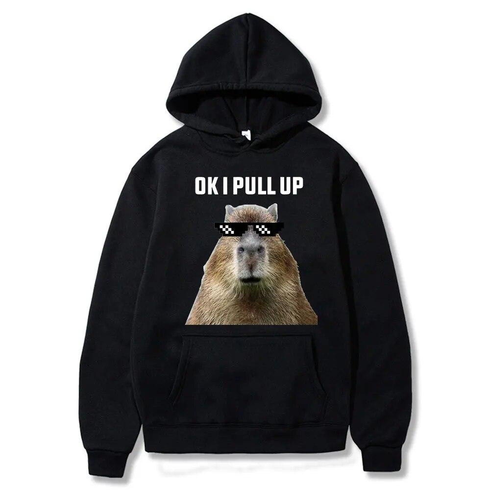 Забавная толстовка с капюшоном Ok I Pull Up Gambar Capybara Kaus Bertudung Longgar Kasual Fashion Pria Pakaian пуловер в готическом стиле untuk Remaja
Забавная толстовка с капюшоном Ok I Pull Up Gambar Capybara Kaus Bertudung Longgar Kasual Fashion Pria Pakaian пуловер в готическом стиле untuk Remaja
