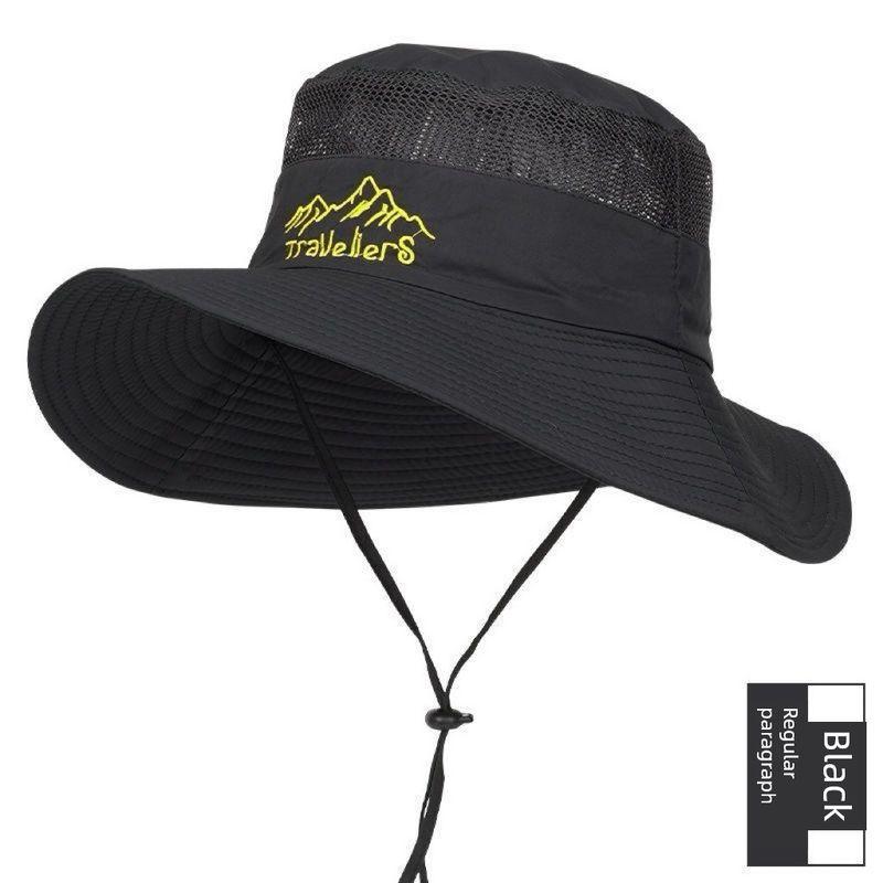 Западная джинсовая альпийская кепка шляпа-ведро альпинизм пустыня защита от солнца женская уличная от солнца мужская шляпа с большими полями 10cm non-folding large brim-Black