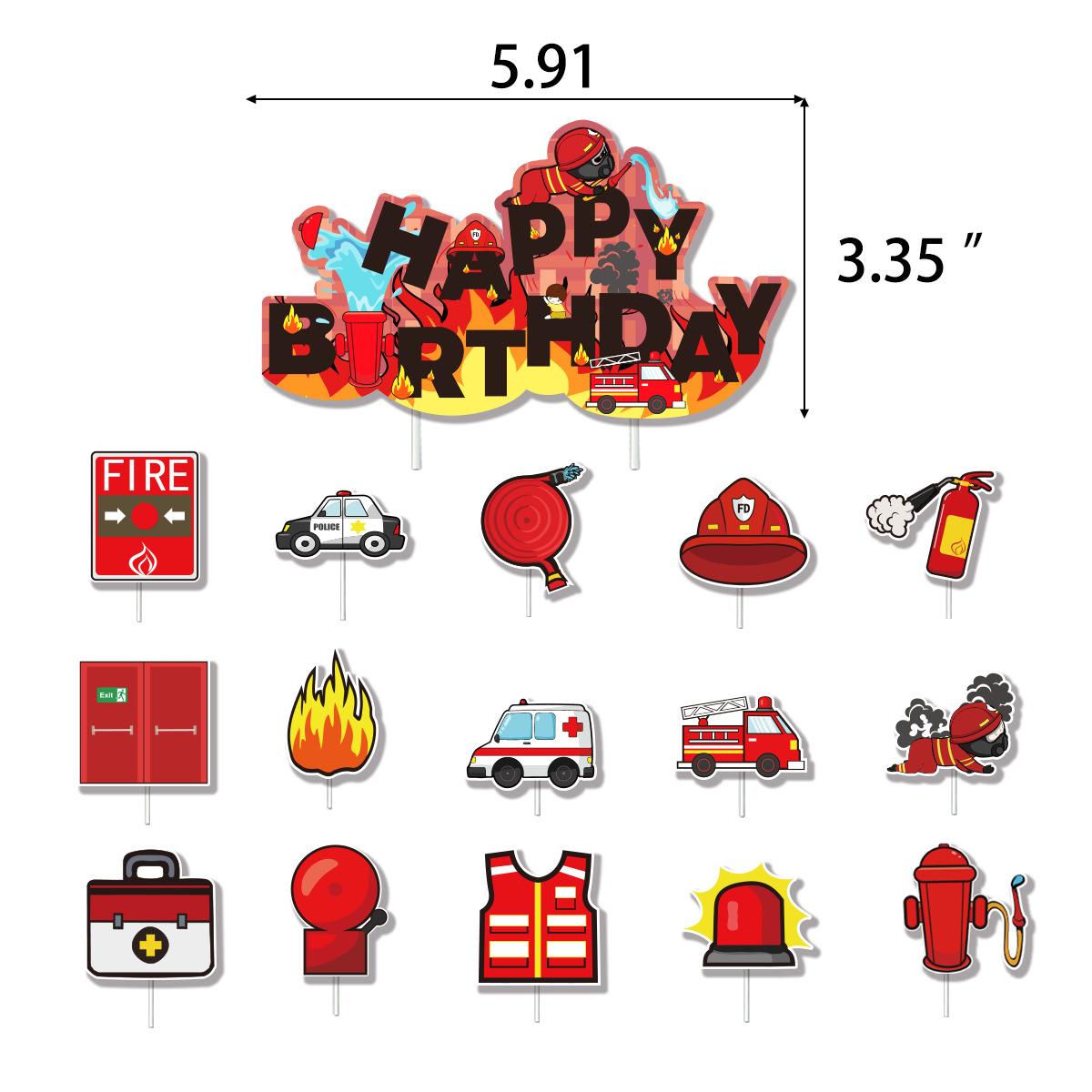 Fire Fighter Theme Happy Birthday Banner Fire Truck Flame Balloon Cake Topper for Kids Boy Birthday Baby Shower Party Decoration
Fire Fighter Theme Happy Birthday Banner Fire Truck Flame Balloon Cake Topper for Kids Boy Birthday Baby Shower Party Decoration