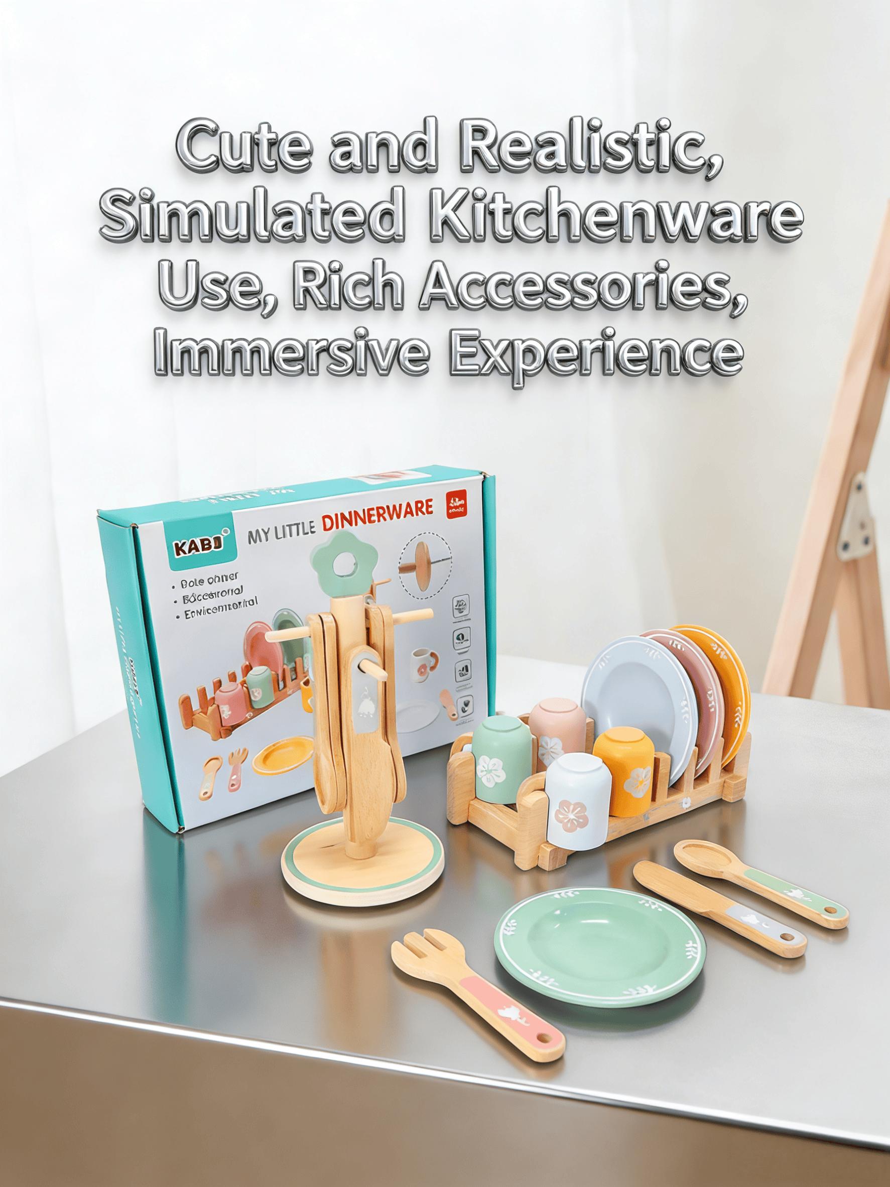 Wooden Play Food & Dinnerware Set for Kids,Role Play Kitchen Toys,Pretend Dinnerware, Educational Play Set for Toddlers Ages 3+
Wooden Play Food & Dinnerware Set for Kids,Role Play Kitchen Toys,Pretend Dinnerware, Educational Play Set for Toddlers Ages 3+