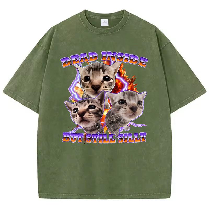Cute Dead Inside But Still Silly Cat T Shirt Vintage Washed 100% Cotton T-Shirt Graphic Tee Casual Streetwear Spring Summer S
Cute Dead Inside But Still Silly Cat T Shirt Vintage Washed 100% Cotton T-Shirt Graphic Tee Casual Streetwear Spring Summer S